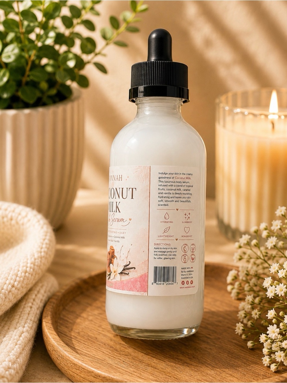 AMINNAH (NWT) Coconut Milk & Cucumber Melon Body Serums - Picture 2 of 3